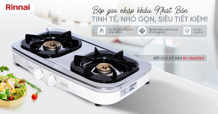 RJ-554S(SV) - BẾP GAS NHẬP KHẨU TỪ NHẬT BẢN 