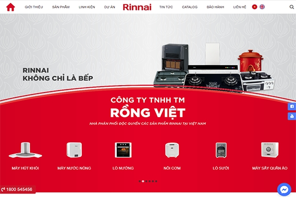 Website của Nhà phân phối độc quyền sản phẩm của Rinnai 